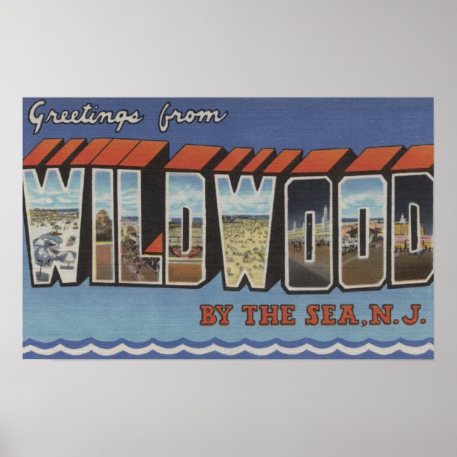 Póster Escenas de letras grandes - Wildwood-By-The-Sea, N (Frente)