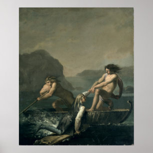 Póster Escenas del "viaje subterráneo de Niels Klim"