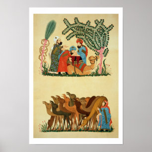 Póster Escenas tomadas de un manuscrito del 'Maqamat de