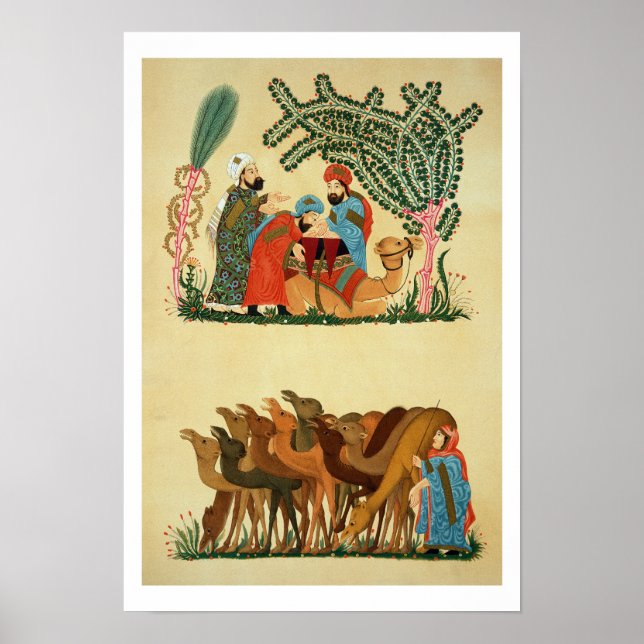 Póster Escenas tomadas de un manuscrito del 'Maqamat of (Frente)