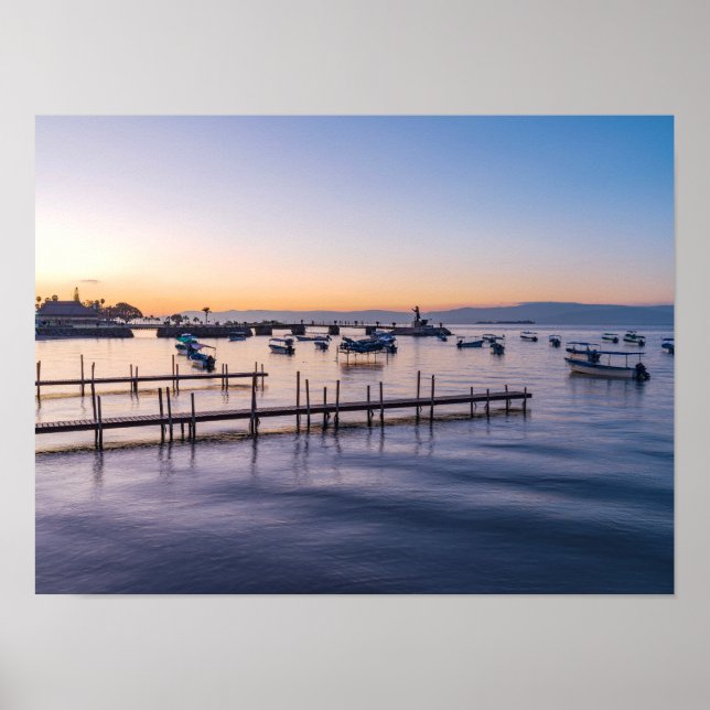 Póster escenografía matutina del lago en chapala méxico (Frente)