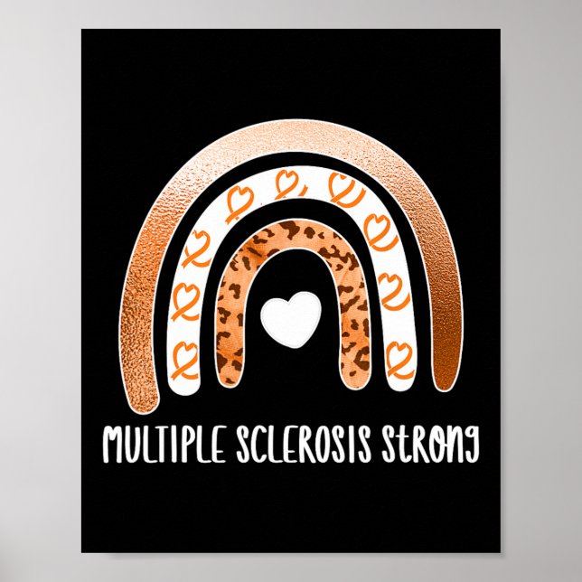Póster Esclerosis Guerrero Naranja Ribbon Ms Day (Frente)