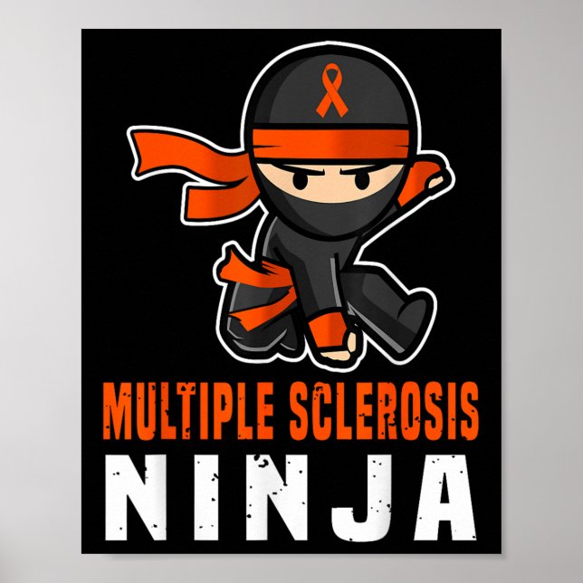 Póster Esclerosis Múltiple Conciencia Ninja Difícil Naran (Frente)