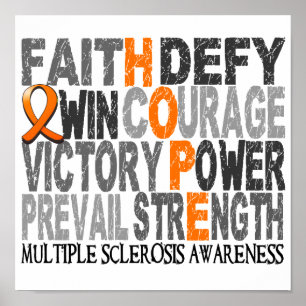 Póster Esclerosis múltiple del collage de la palabra de
