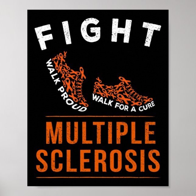 Póster Esclerosis múltiple Ms Awareness Warrior Ribbon 1 (Frente)