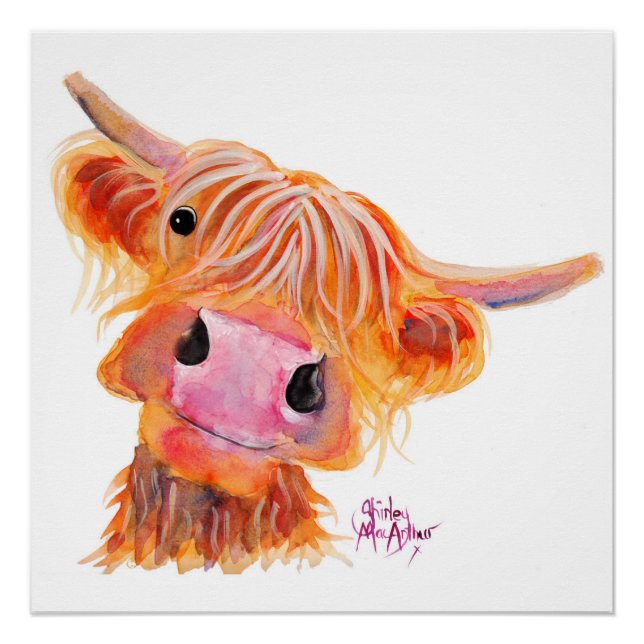 Poster escocés de vaca "Nessie" (Anverso)