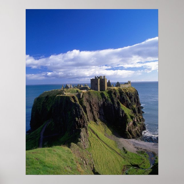 Póster Escocia, Aberdeen Castillo de Dunnotar. (Frente)