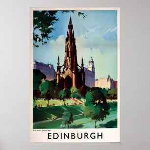 Póster Escocia Edimburgo Monumento Scott Impresión