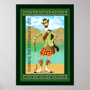 Póster Escocia, el lugar de nacimiento del golf