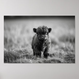 Póster Escocia Highland Calf Baby Cow