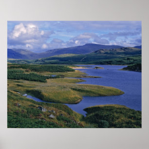 Póster Escocia, Highland, Wester Ross, Loch Garry. An