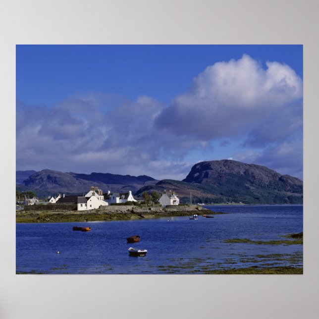 Póster Escocia, Highland, Wester Ross, Plockton. (Frente)