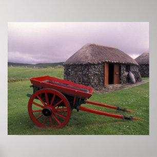 Póster Escocia, Isla de Skye, Kilmuir. Paisaje rural