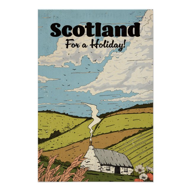 Póster Escocia para unas vacaciones! (Anverso)