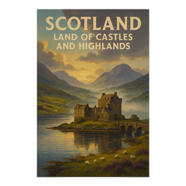 Póster Escocia – Tierra de Castillos y Tierras Altas (Anverso)