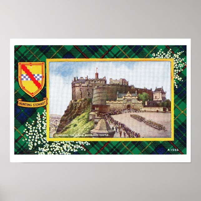 Póster Escocia vintage, Fraser, Stewart edinbur de caza (Frente)