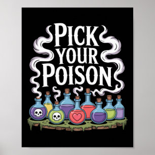 Póster Escoja sus botellas de envenenamiento Halloween Gó