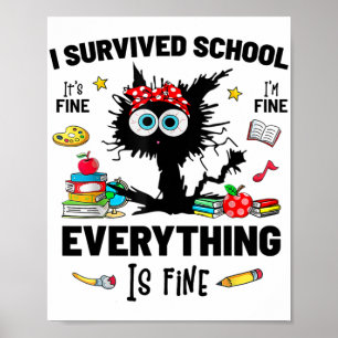 Póster Escolar Feliz primer día de clases está bien, yo s