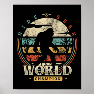 Póster Esconder De Pie Grande Y Buscar Campeón Sasquatch