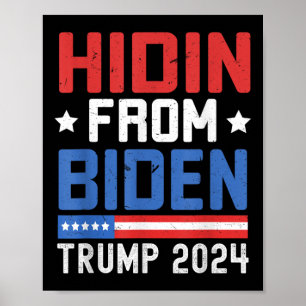 Póster Escondido de niños de Biden hombres Trump 2024 gra
