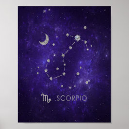 Póster Escorpio púrpura zodiaco | Horoscopio Astrológico