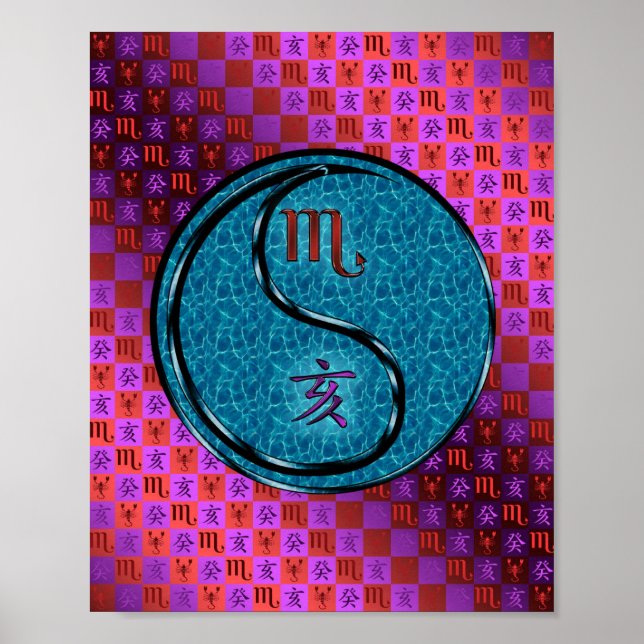 Póster Escorpio y barba de agua (Frente)