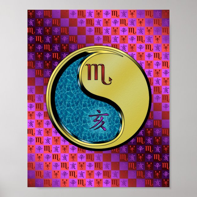 Póster Escorpio y barca Metalizado (Frente)