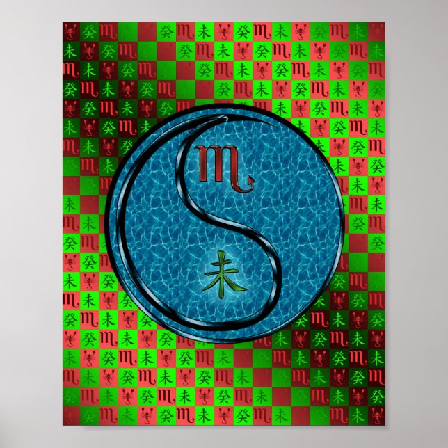 Póster Escorpio y cabra de agua (Frente)