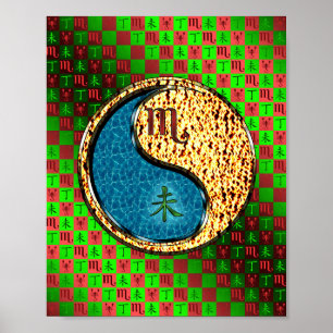 Póster Escorpio y cabra de fuego