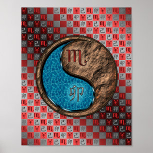 Póster Escorpio y conejo terrestre