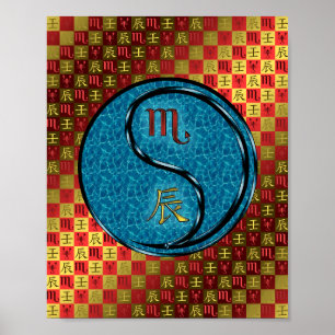 Póster Escorpio y dragón de agua