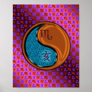 Póster Escorpio y jabalí