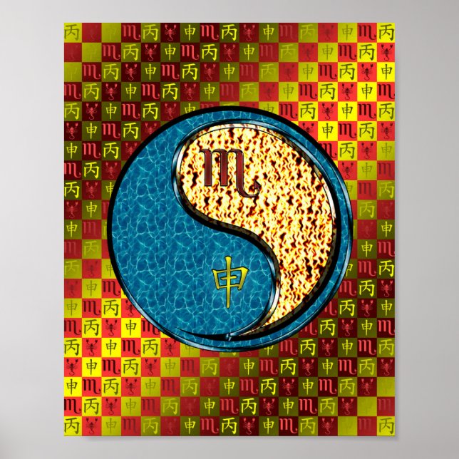 Póster Escorpio y mono de fuego (Frente)