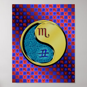 Póster Escorpio y oveja Metalizado