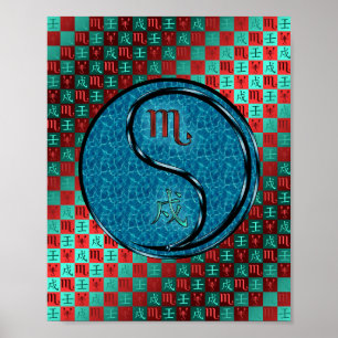 Póster Escorpio y perro de agua