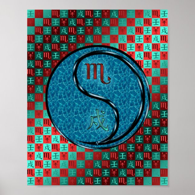 Póster Escorpio y perro de agua (Frente)