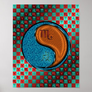 Póster Escorpio y perro de la madera