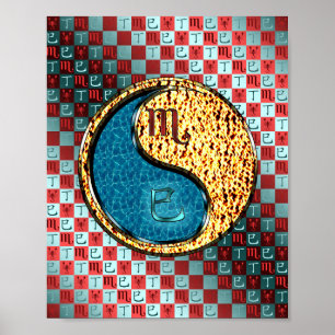Póster Escorpio y serpiente de fuego