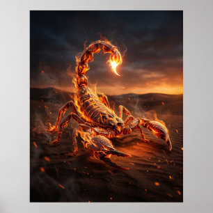 Póster Escorpión de Fuego Arenas Ardientes
