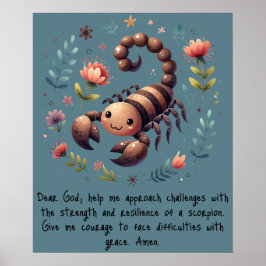 Póster Escorpión de Woodland para Oración Cristiana Infan