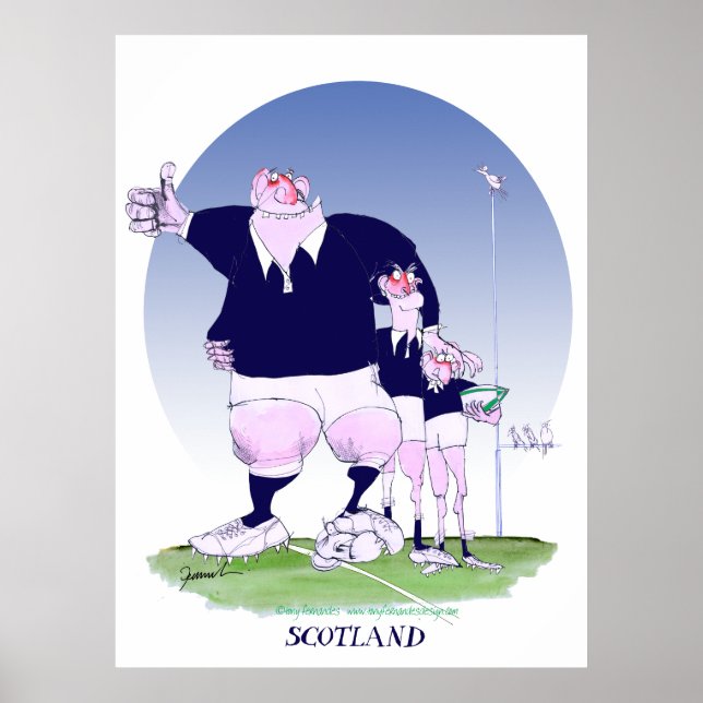 Póster escotland rugby chums, tony fernandes (Frente)