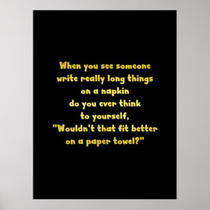 Póster Escribiendo divertida en un Chiste de servilletas