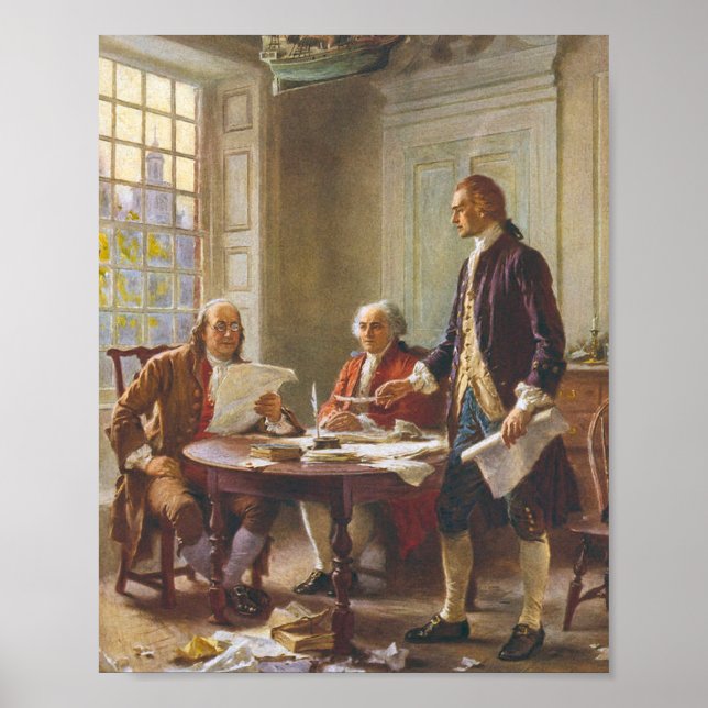 Póster Escribiendo La Declaración De Independencia (Frente)