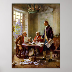 Póster Escribiendo la Declaración de Independencia