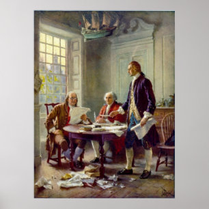 Póster Escribiendo la Declaración de Independencia 1776