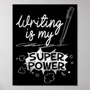 Póster Escribir Es Mi Superhéroe Escritores Y Aus Q