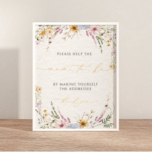 Póster Escribir la dirección de Baby Shower en el envolto