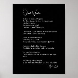 Póster Escribir poema inspirador poster de pared