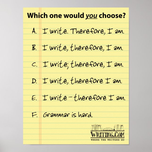 Póster Escribo... ¿Por lo tanto? (Frente)