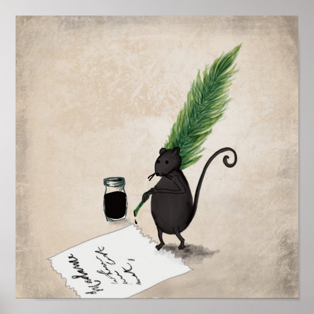 Póster Escritor de ratón (Frente)